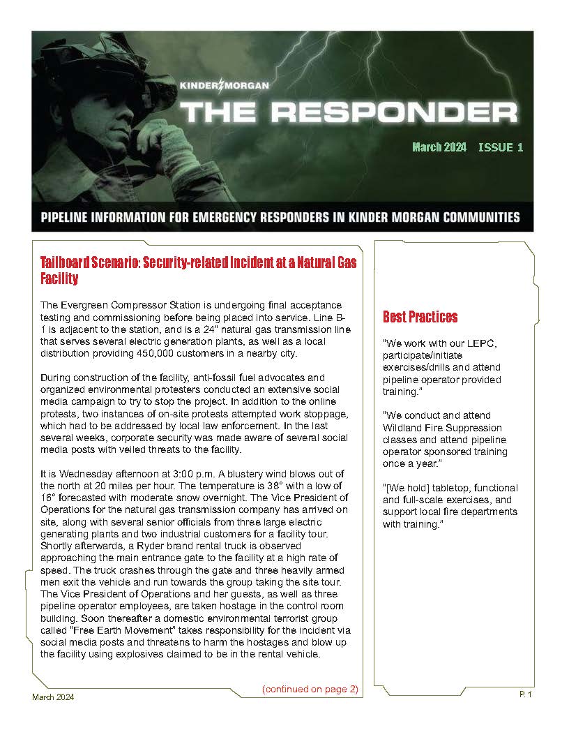 The Responder | Public Awareness | Kinder Morgan